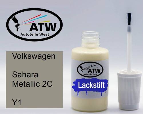 Volkswagen, Sahara Metallic 2C, Y1: 20ml Lackstift, von ATW Autoteile West.